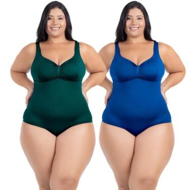 Imagem de Kit Maiô Plus Size Natação Hidroginástica Alta Sustentação - HYPE MODA