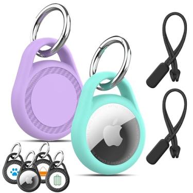 Imagem de Capa com suporte de Airtag com chaveiro, chaveiro à prova d'água para AirTag