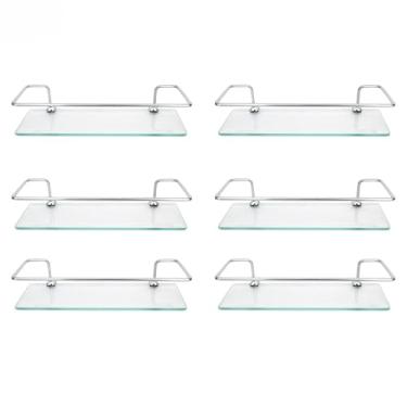 Imagem de Prateleira de Vidro para Banheiro, 30 x 10 cm, 6mm de Espessura, Kit com 6 Unidades