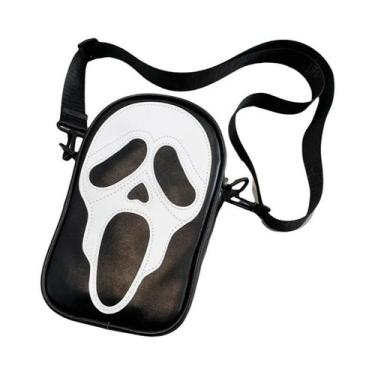 Imagem de Bolsa Transversal Feminina Punk Com Caveira De Halloween, Bolsa De Omb