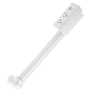 Imagem de Expansor de tomada flexível, extensor de tomada de corrente compacto e extensível, com base giratória de 180° para mesa de cabeceira, mesa atrás do sofá