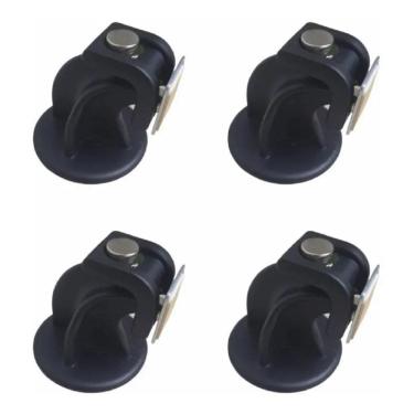 Imagem de 4 Un Prendedor Fixador Preto Trava Porta Magnético Adesiva