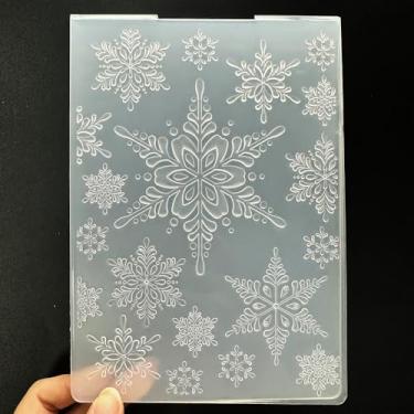 Imagem de Pasta de plástico em relevo 3D, flocos de neve criativos, 2 texturas, 12 x 17 cm, para fazer cartões, faça você mesmo, scrapbook, papel, artesanato, artesanato, scrapbook, artes, decoração