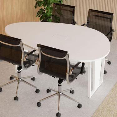 Imagem de Mesa Escritório Orgânica 180cm 1 Cx para Tomadas F5 Office, Branco