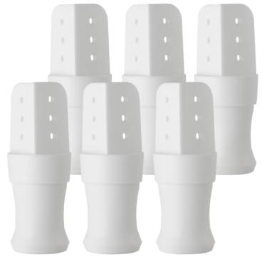 Imagem de Kit 6 Pés Reforçados para Guarda-Roupas – 9,5 cm de Altura com Regulagem de Nível (Branco)