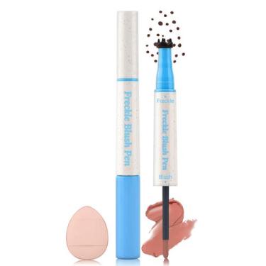 Imagem de Caneta Freckle Blush Erinde 2 em 1 marrom escuro e laranja coral