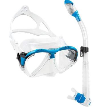 Imagem de Kit de Mergulho Máscara+Respirador Cressi Matrix + Dry, Transparente, 