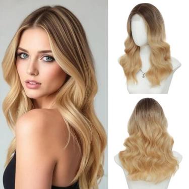 Imagem de Peruca Niceone Hair 46 cm Morango Loira Ondulada Sintética