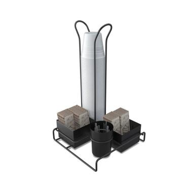 Imagem de Suporte De Mesa Black Para Sachê Com Porta Copos - Stolf