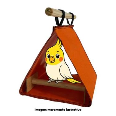 Imagem de Cabana Toquinha Suspensa com Poleiro para Aves Calopsitas ou Roedores 