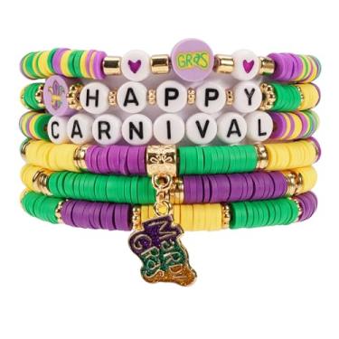 Imagem de Lonext Pulseiras com contas de carnaval, pulseiras elásticas, pulseiras charmosas, celebrações de carnaval, One Size, Miçangas, Sem Pedra Preciosa