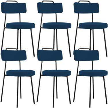 Imagem de Kit 06 Cadeiras Decorativas Estofada Sala De Jantar Barcelona L02 Sued