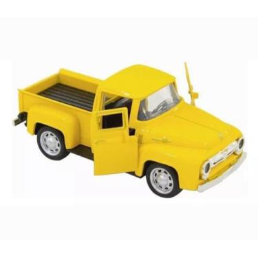 Imagem de Miniatura Caminhonete Ford Picape Pick-Up F100 Carrinho Ferro Colecionável Amarelo