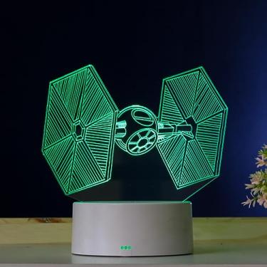 Imagem de PopLumos - Luminária led 3d/ abajur de mesa - NAVE TIE, STAR WARS