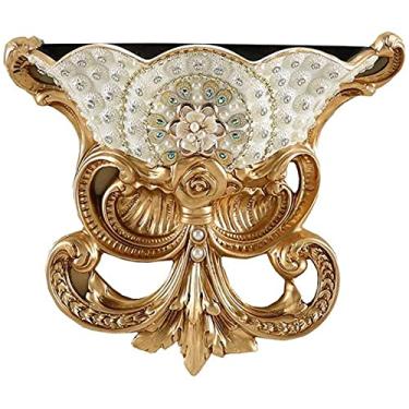 Imagem de CUTPOIY Vaso de flores alto de resina retrô estilo europeu para sala de estar, sala de jantar, quarto, cozinha, escritório, hotel, decoração de parede, decoração de casa, vaso decorativo para pendurar