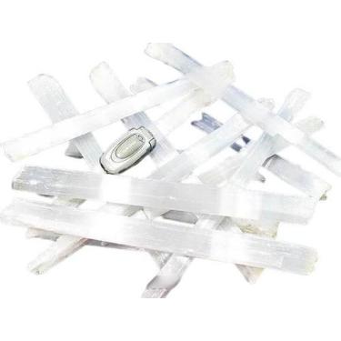Imagem de Bastão de Selenita Grande Natural - 18 a 20 cm - Cristal Bruto para Pr