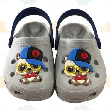 Imagem de Sandália Infantil Masculina Babuche Estampa Urso de Boné  Leve, Divert