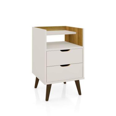 Imagem de Mesa De Cabeceira Decor Com Duas Gavetas Um Nicho E Pés Palitos - ViaN
