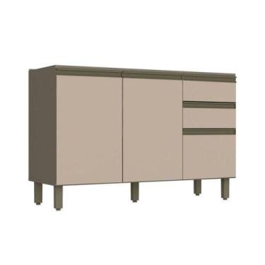 Imagem de Módulo Cozinha Henn Connect Balcão 3 Portas e 2 Gavetas p/ Pia Duna/Cr