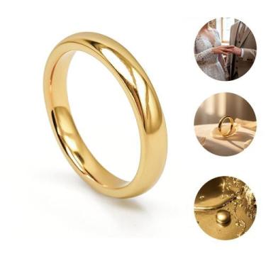 Imagem de Aliança de Tungstênio Ouro 18K 3mm tradicional anatômica - Oremte, 14