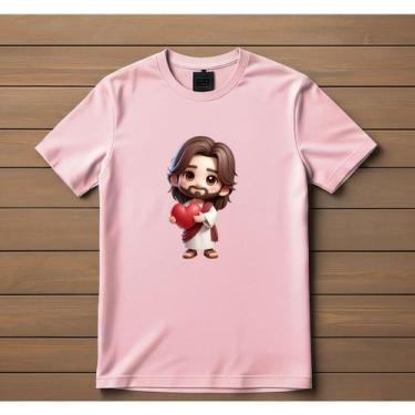Imagem de Camisa Camiseta Infantil Juvenil Jesus Coraçao Menino Menina Tamanho 0