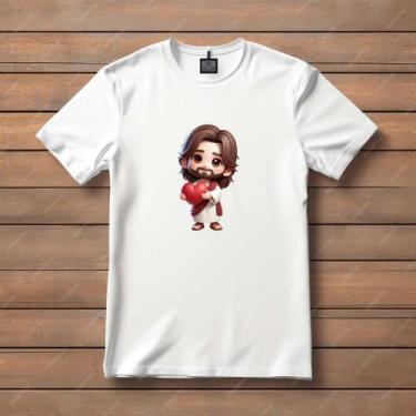 Imagem de Camisa Camiseta Infantil Juvenil Jesus Coraçao Menino Menina Tamanho 0