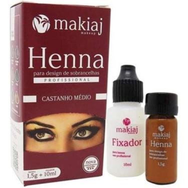 Imagem de Henna P/ Sobrancelhas Profissional Makiaj 10ml - Makiaj Mkeup, Castanh