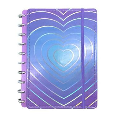 Imagem de Caderno De Disco Médio Holográfico Coração - - FWB, Lilás