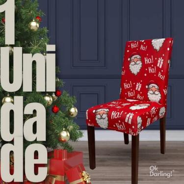 Imagem de Capa de Cadeira Natalina Ho Ho Ho - Vermelho - OK Darling