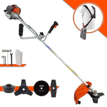 Imagem de Aparador de Grama À Gasolina Vulcan VR330P 33cc 1,2HP 2T Com Guidão Anti-Vibração Carretel de Nylon + Faca 2 Pontas + Faca 3 Pontas + Faca 80 Dentes