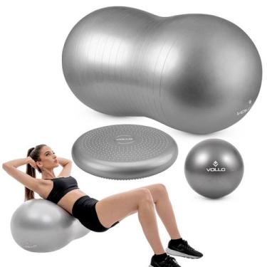 Imagem de Kit Acessórios Pilates Vollo Disco + Bola Feijão + Overball - Vollo Sp