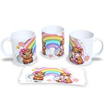 Imagem de  Caneca de Porcelana Capivara Fofa  Presente Criativo e Divertido - Es