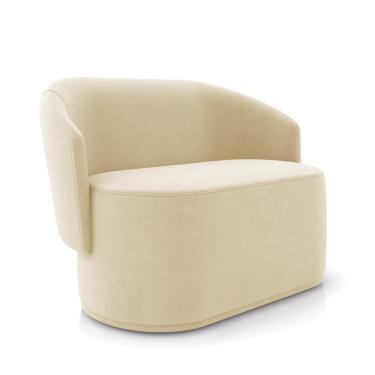 Imagem de Sofá 2 Lugares Namoradeira Orgânica para Sala Malu Suede Bege M11 - D'Rossi