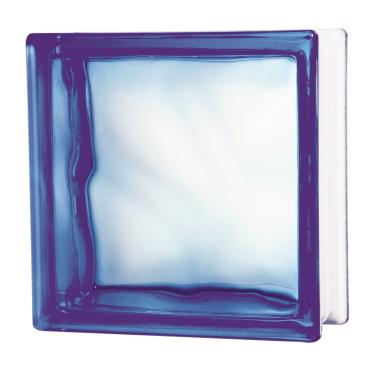 Imagem de Tijolo de Vidro 19 x 19 x 8 cm Cloudy S-Color Azul 06 Unidades Tradestar