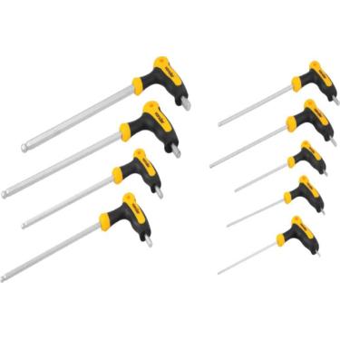 Imagem de Jogo De Chaves Allen Abaulada Cabo T 2Mm A 10Mm Com 9 Peças Vonder