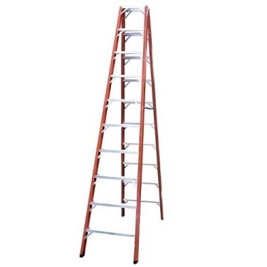 Imagem de Escada de Alumínio e Fibra de Vidro 11 Degraus Tesoura Dupla 3,04m TAF