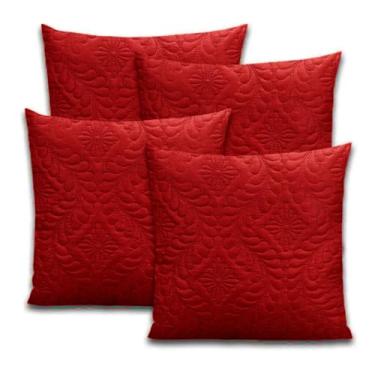 Imagem de Kit 4 Capas De Almofada 40cmx40cm Matelada Ultrassônico (Vinho)