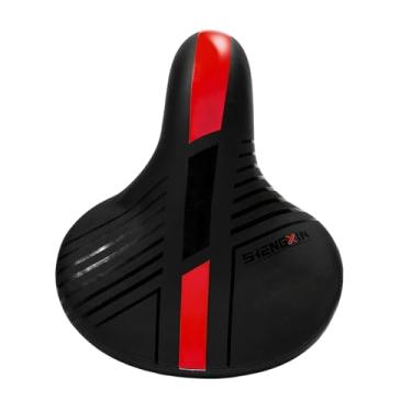Imagem de predolo Selim de bicicleta, conforto ergonômico para bicicletas de montanha de estrada, assento de bicicleta para homens e mulheres, acessórios de ciclismo, Vermelho