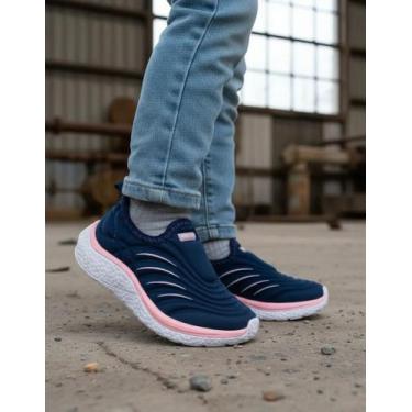Imagem de Tênis Infantil Via Vip Slip-On Confortável Menina, 25, Azul, Marinho