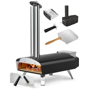 Imagem de Forno de Pizza a Carvão Portátil com Pedra de Pizza, Mimiuo, Preto