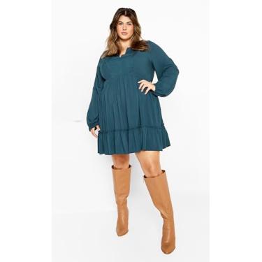 Imagem de City Chic Vestido feminino plus size Alinda Mini, Egeu, 52
