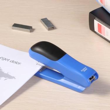 Imagem de Grampeador portátil, capacidade para 25 folhas, grampeador de mesa de metal antiderrapante para escritório e escola