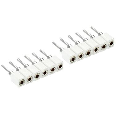 Imagem de Conector de fita de LED de 6 pinos, 15 peças de extensão de barra de luz sem solda, barra de luz, faça você mesmo, peças de projeto de luz de emenda, branco (passo de 2 mm)