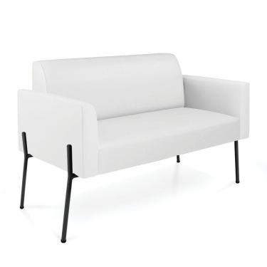 Imagem de Sofá Namoradeira 2 Lugares Pé De Ferro Preto Marisa Corino D03 - D'rossi Cor Branco