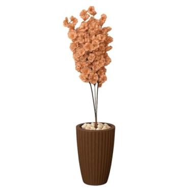 Imagem de Cerejeira Artificial com Vaso Polietileno Marrom – Flor Artificial Decorativa para Casa, Escritório e Recepção(Vinho)