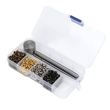 Imagem de Yosoo Health Gear Kit de Ilhós de 800 Peças, Mini Ilhós de Metal de 2 Mm Em 4 Cores, Com Kit de Ferramentas de Instalação e Caixa de Armazenamento para Couro, Sapatos, Bolsas, Cintos, Artesanato