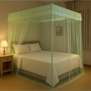 Imagem de Mosquiteiro Palácio com Armação Casal/Box/Queen – Luxuoso, Decorativo e Resistente em Renda Volta ao Mundo(Verde Claro,Casal Box)