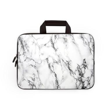Imagem de Bolsa para laptop 14 15 15,4 15,4 15,6 polegadas, capa protetora para computador, capa de neoprene macia, capa de viagem para Dell, Lenovo, Toshiba, HP, Chromebook, ASUS Acer (mármore branco)