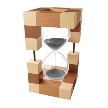 Imagem de Temporizador de areia de 30 minutos, ampulheta de madeira grande, relógio de areia de madeira de 30 minutos, Reloj De Arena, Sandglass Decorativo, Casa, Classrom, Escritório, Cozinhar, Areia Preta