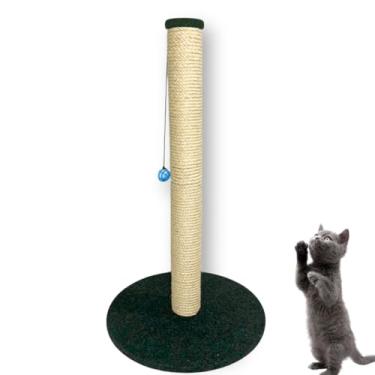 Imagem de Arranhador para Gato Torre 86cm de Altura Base Grande com Carpete Brinquedo Interativo Sisal 8mm (Verde)